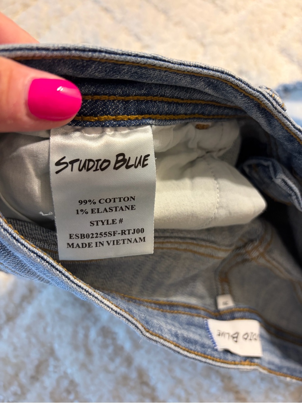 Studio Light Blue Distressed Denim Shorts - Picture 4 of 5
